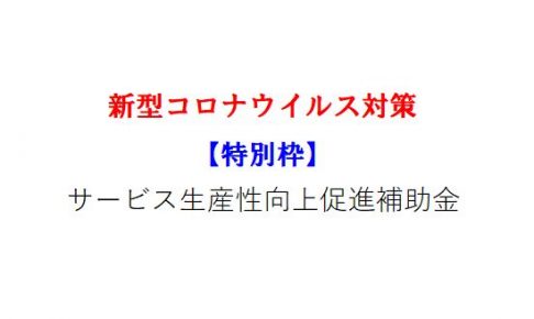 【特別枠】サービス生産性向上促進補助金